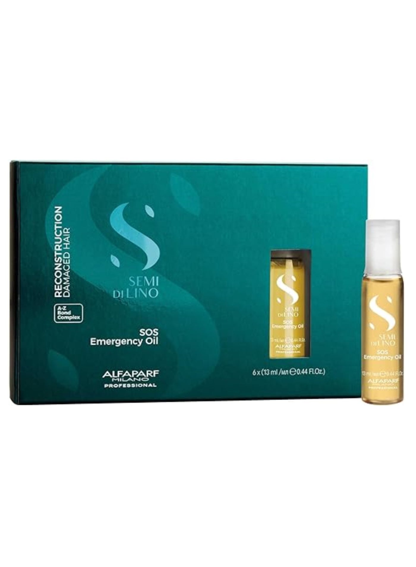 Semi Di Lino Reconstruction SOS Emergency Oil 6x13ml | Deep Repair Treatment for Severely Damaged Hair, Restores Strength, Shine And Reduces Split Ends Instantly