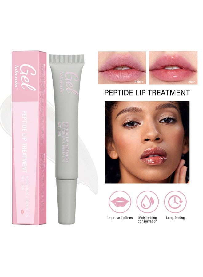 Peptide Lip Treatment Gel - Watermelon Moisturizes and Treats Lips Lip Gloss Oil for Plumper and Moisturizer Serum Hydrating Lip Serum for Dry Peeling and Dark Lips Gorgeous Glow 10ml