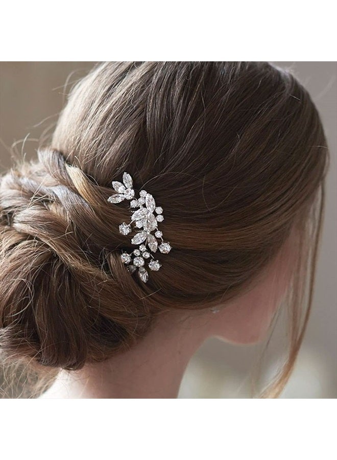 Jakawin Bride Wedding Hair Comb Crystal Bridal Hair Accessories Hair Piece for Women and Girls HC042 (Silver)