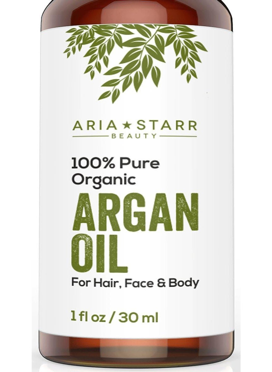 Organic Argan Oil For Hair, Skin, Face, Nails, Beard & Cuticles 1oz