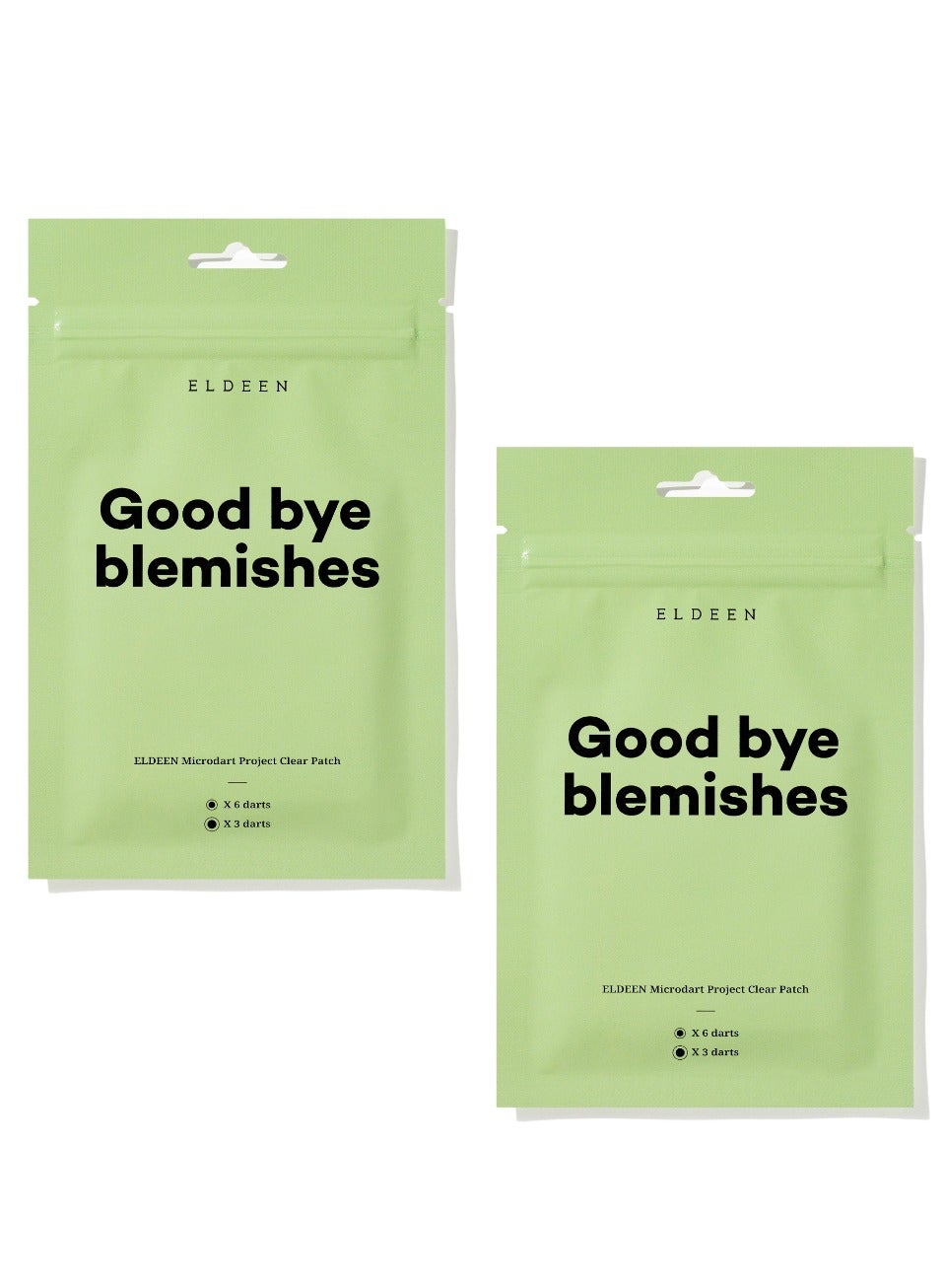 Good Bye Blemishes - Eldeen Microdart Project: Clear Patch - The Ultimate Solution for Your Skin, clear blemishes/zits, clear, 6 small patches, 3 large patches (Pack of 2)