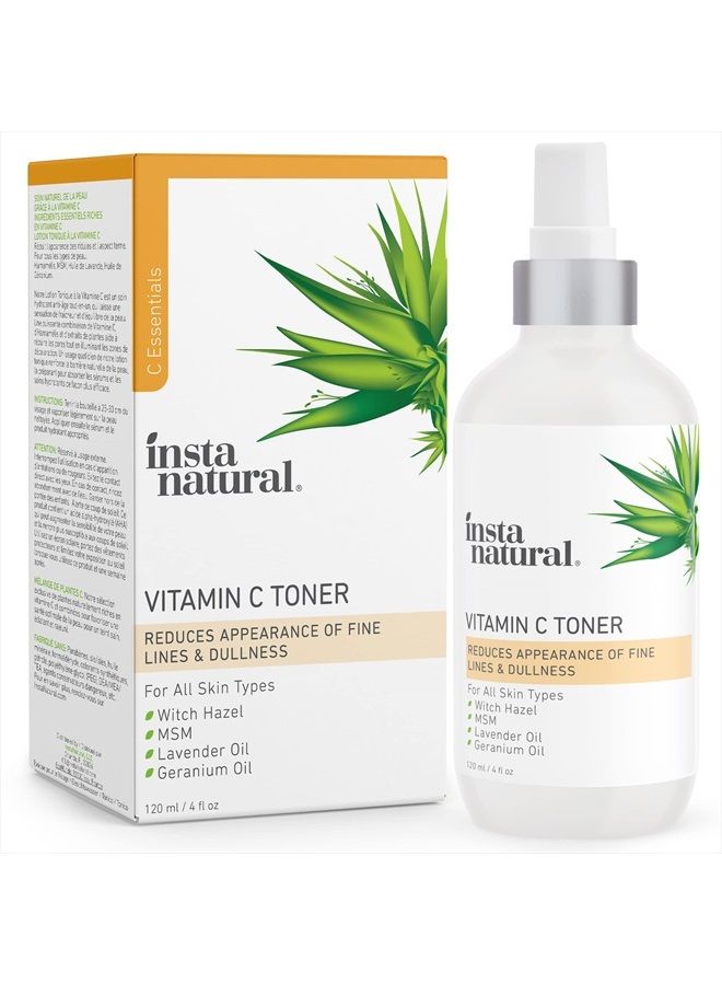 Vitamin C Toner, Facial Toner and Pore Minimizer with Witch Hazel, Anti Aging Toner for Face, Face Primer for Serum and Moisturizer