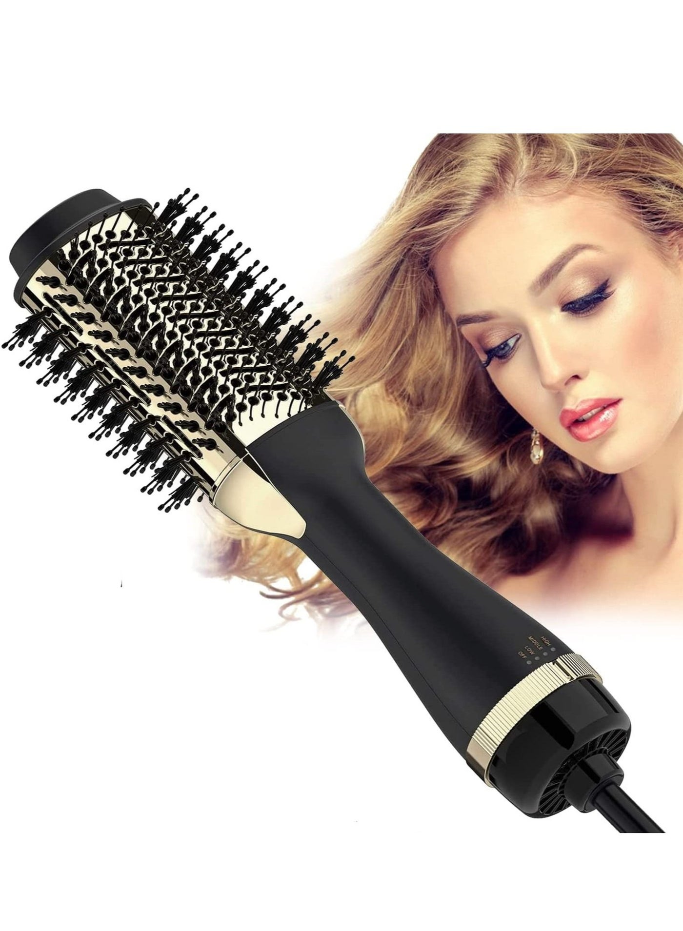 Hair Dryer Brush, Darkecho Hot Air Brush, 4IN1 One Step Hair Dryer and Volumizer AU Plug Hair Hot Dryer SAA Certified (Gold)