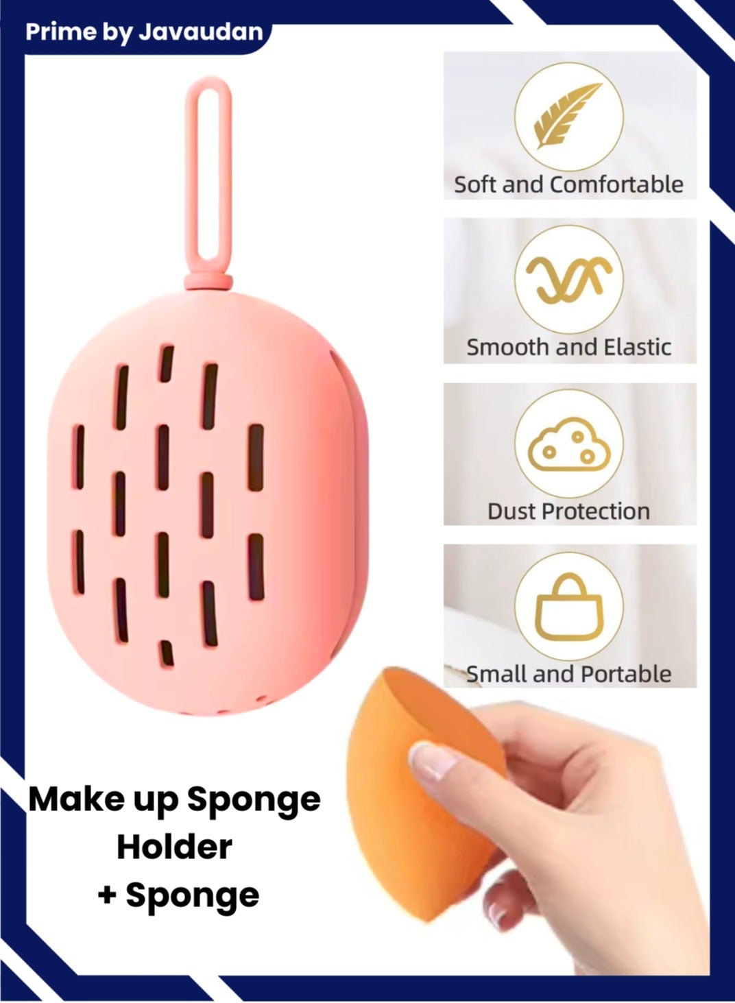 Makeup Sponge Holder – Breathable Silicone Beauty Blender Case with Double-Side Hollow Ventilation for Hygienic Storage