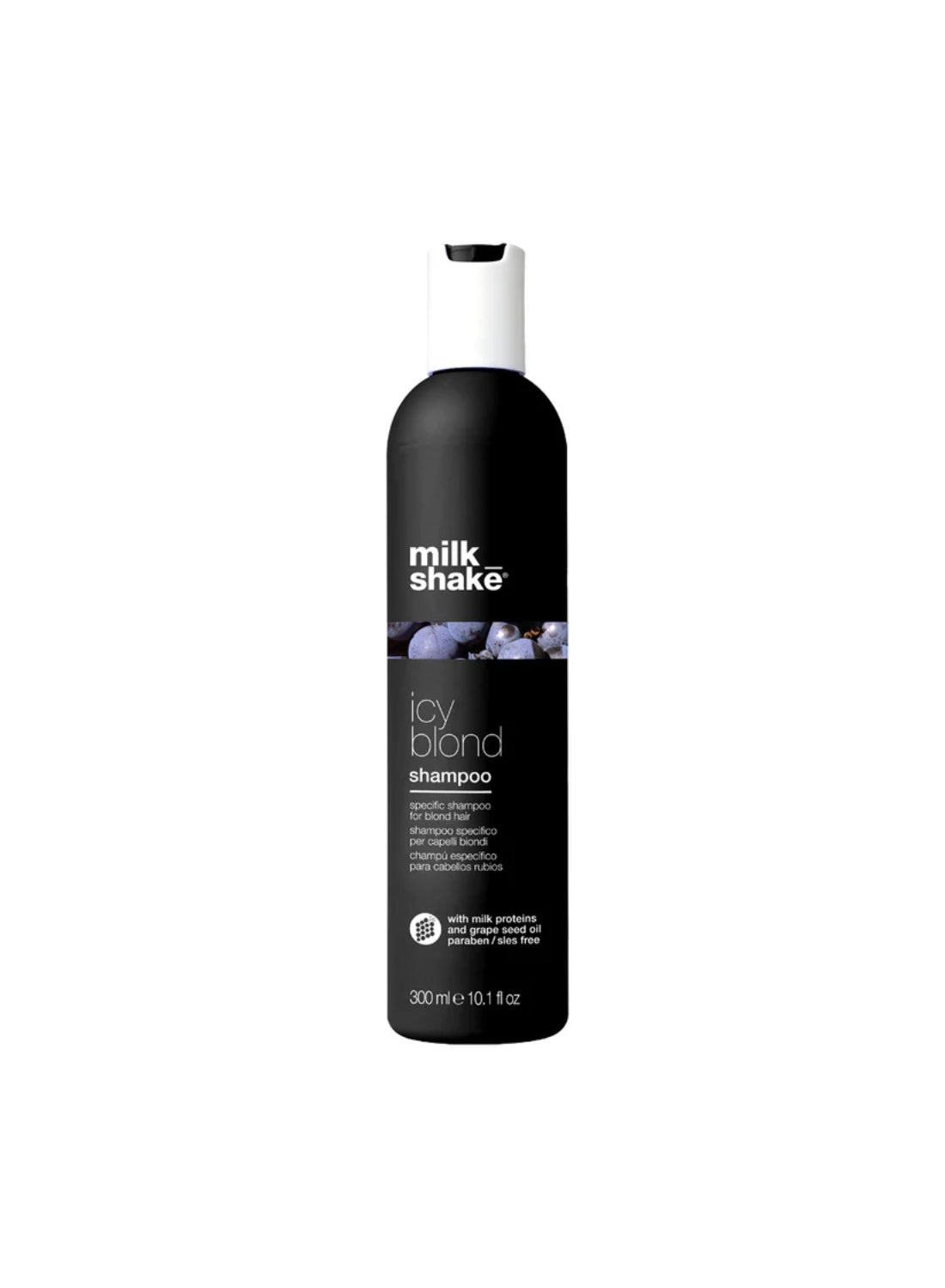 Icy Blond Shampoo – Black Pigment Anti-Yellow Shampoo for Very Light Blonde & Platinum Hair – SLES & Paraben Free with Grapeseed Oil & Integrity 41 for Ash Tones, Shine & Color Protection, 300ml