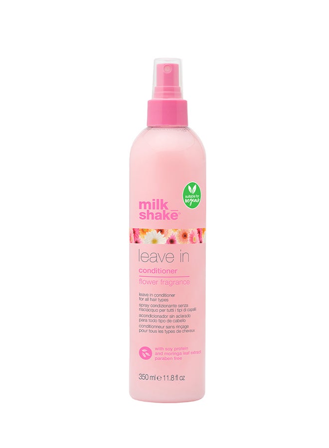 Leave-In Conditioner Flower Spray – Vegan Detangling & Hydrating Conditioner with Hyaluronic Acid, Soy Proteins, Moringa Extract & Integrity 41 for Soft, Shiny, Color-Treated Hair, 350ml