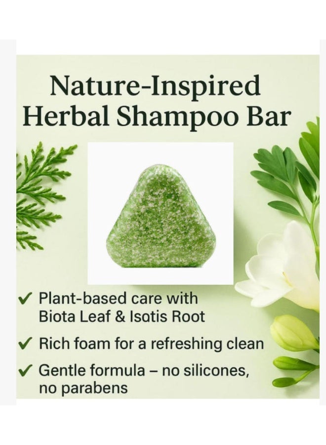 Nature Triangle Shampoo Bar,  Green Soap, Usman Grass Bar, Calming & Strengthens Hair for Women and Mens(1pc)