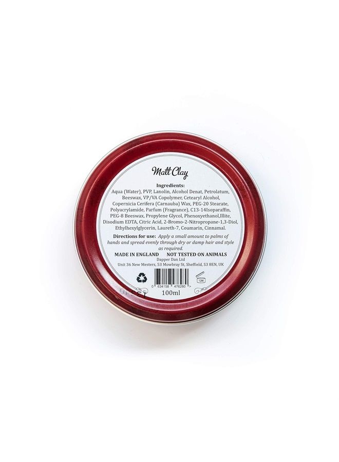 Matt Clay, Strong Hold Matt Finish, Soft Clay, Easy Application, Mens Hair Styling Product, 2 x 100 ml