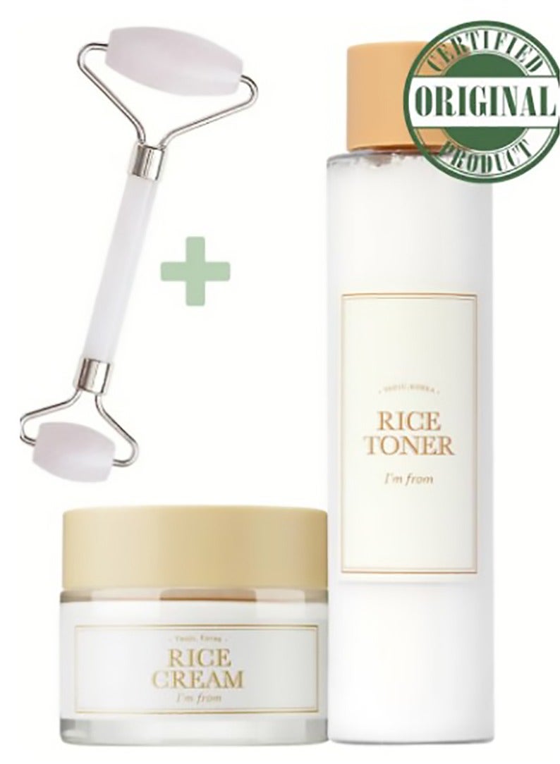 Nourishing Rice Essentials Set - Includes Toner and Face Hydrating Cream - Complete Skincare Routine for Nourished and Hydrated Skin