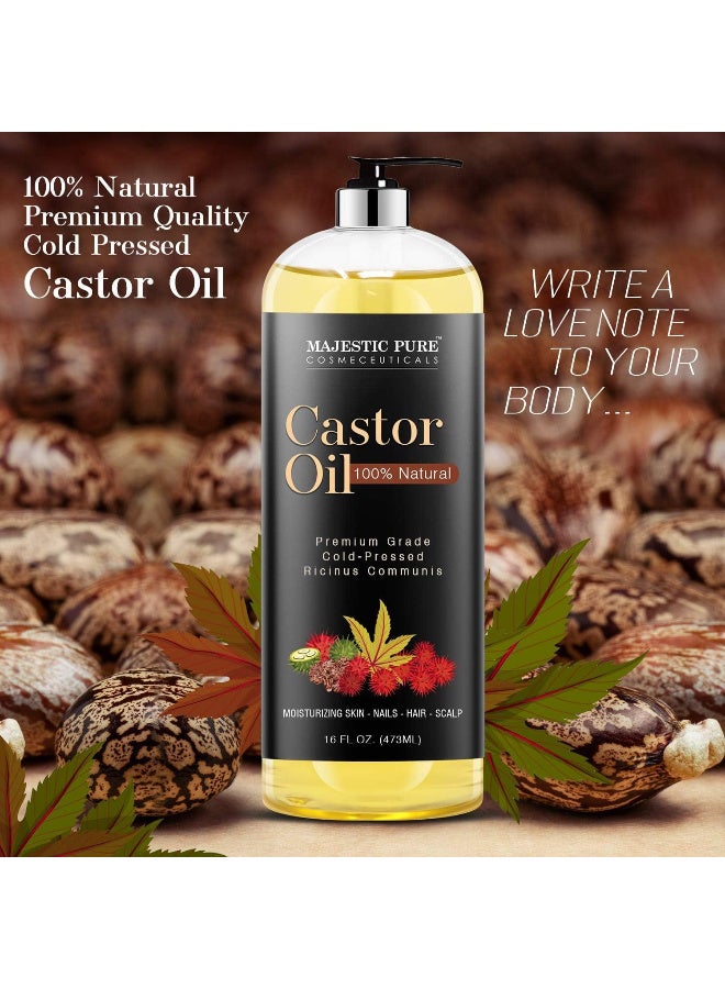 Castor Oil - 100% Pure & Natural 16 Fl Oz