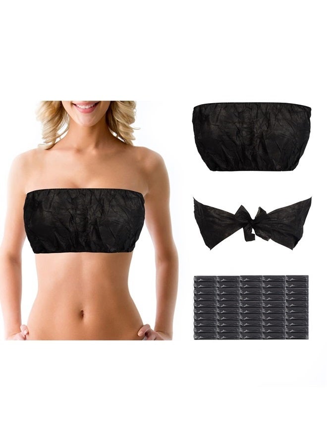 50 Pack Womens Disposable Vacation Bra Strapless Underwear Individually Wrapped General Size for Beauty Salon, SPA, Spray Tanning