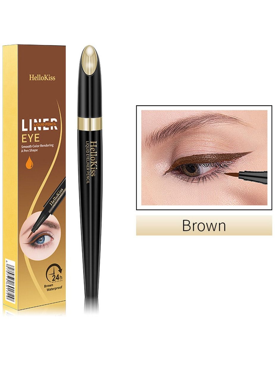 Eyeliner Liquid Pencil Precise Ultra Fine High Pigmented Eyeliner For Bold Looks Waterproof Smudge Resistant Long Lasting Quick Drying Formula Liquid Eye liner Pen Brown