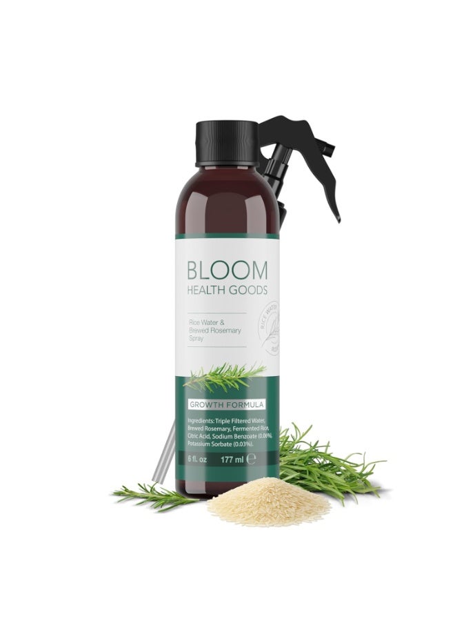 Rosemary & Fermented Rice Water Hair Growth Spray â€“ Whole Plant Natural Ingredients for Strong, Healthy Hair (6 oz)