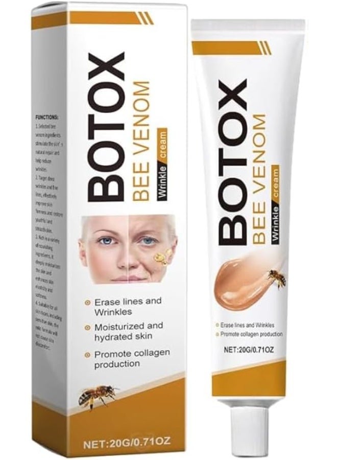 Botox Bee Venom Wrinkle Cream, Anti-Wrinkle Firming & Moisturizing Multi-Purpose Cream, Upgrade Bee Venom Skin Treatment for Wrinkle Removal, Suitable for All Skin Types (20ml)