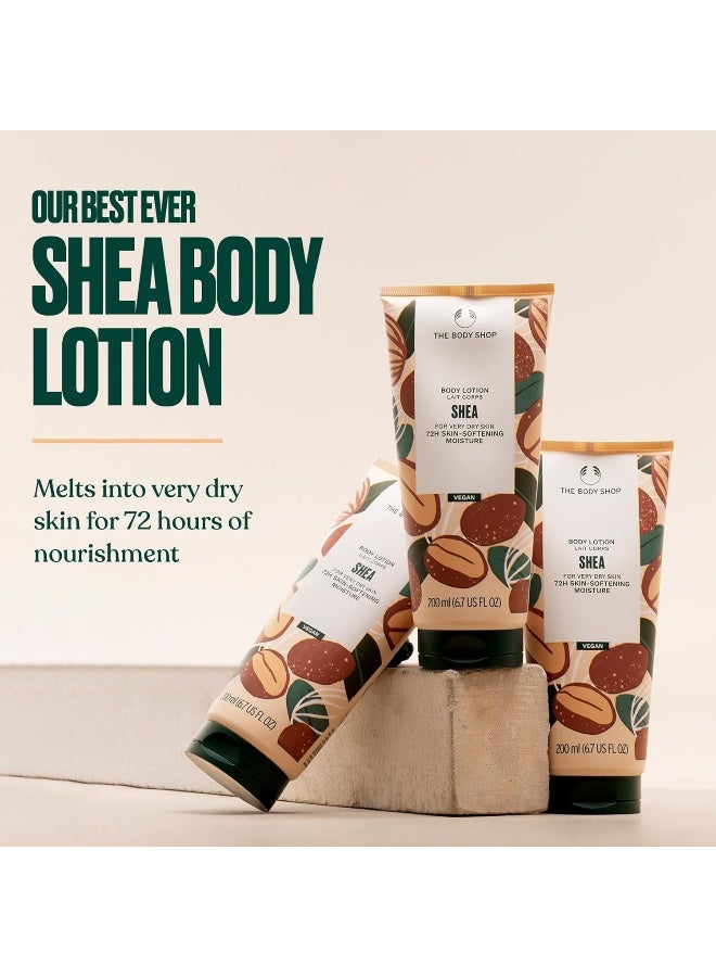 Shea Body Lotion – Creamy, Deeply Nourishing Moisturiser with Fair Trade Shea Butter | Softens Very Dry Skin, Provides 72hr Hydration | Non-Sticky, Non-Greasy, Vegan | Healthy-Looking Glow, Nutty Scent | Dermatologically Tested, 93% Natural Origin Ingredients | 200ml - image 4