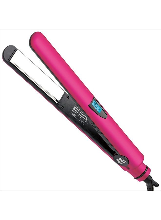 Hot Tools Pro Artist Titanium Digital Flat Iron | One Pass, Micro Shine Styles (1 in)