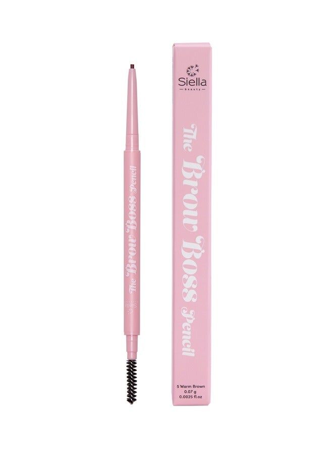 The Brow Boss Waterproof Eyebrow Pencil For Drawing Fine Lines To Give Natural Look Which Lasts For Upto 16 hours Pencil Warm Brown