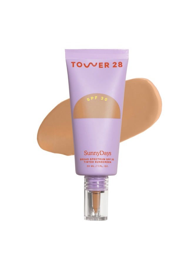 Beauty SunnyDays SPF 30 Tinted Mineral Sunscreen For Sensitive Skin - 2-in-1 Facial Broad Spectrum UVA/UVB Protection + Foundation - Shade 25 OCEAN PARK - Medium with Warm Undertones, 1 Fl Oz