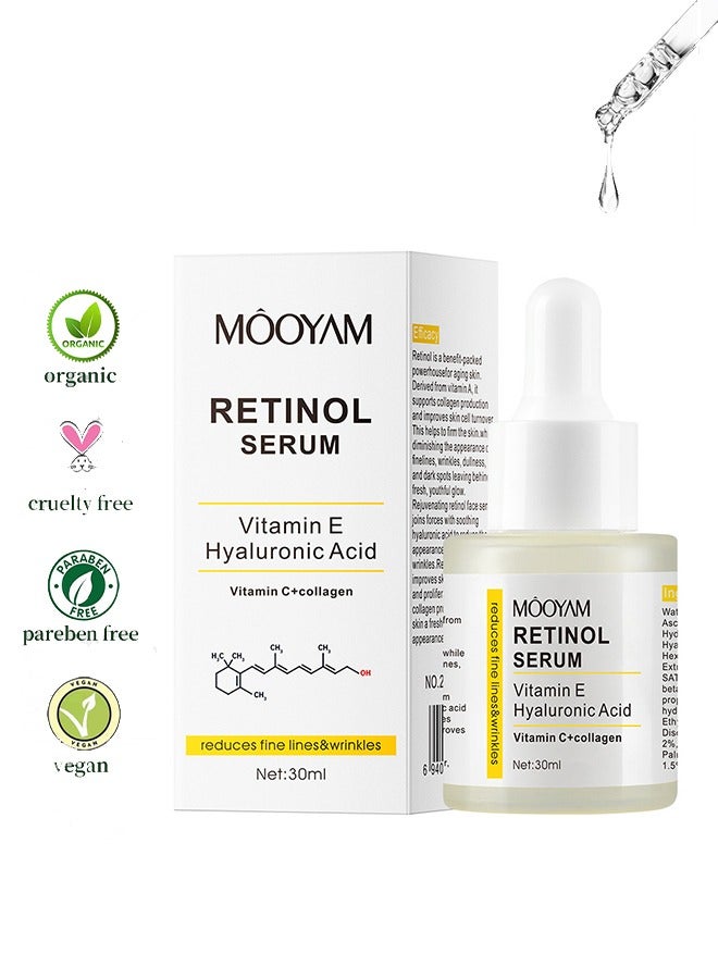 Retinol Serum 30ml- Collagen & Vitamin C/E Anti Aging Serum ,Retinol and Hyaluronic Acid to Rapid Wrinkle Repair 30ml
