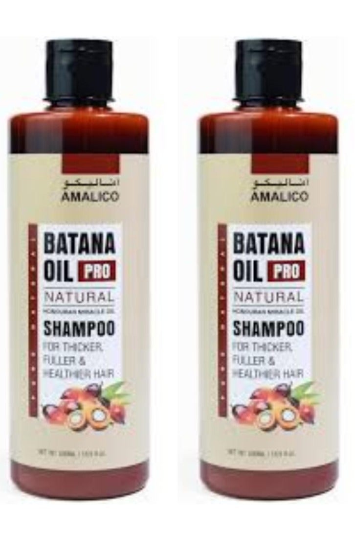 Batana Oil Pro Natural Shampoo, Honduran Miracle Oil, For Thicker Fuller Hair, 500ml 2 Pcs