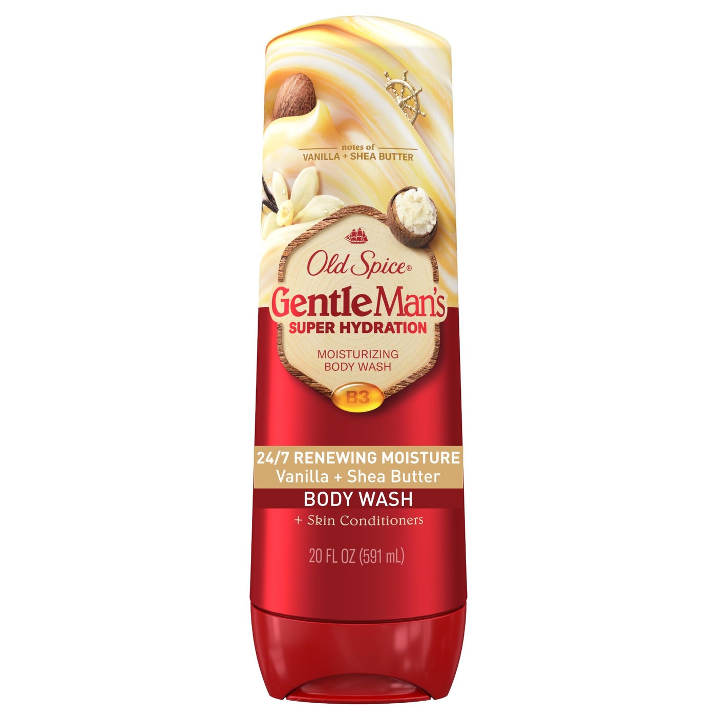 Old Spice Body Wash GentleManâ€™s Super Hydration for Men, 24/7 Renewing Moisture, Gentle on Skin with Skin Conditioners, Vanilla + Shea Butter Scent, 20 oz