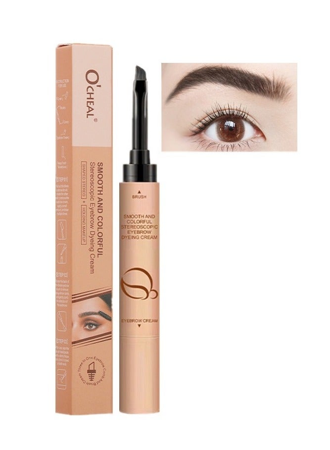 Eyebrow Dyeing Cream 2 in 1 Shaped Stereo and Holding Makeup Smooth Colorful Stereoscopic Eyebrow Cream Waterproof Sweatproof Quick Dry Eyebrow Dyeing Pencil Dark Brown 02
