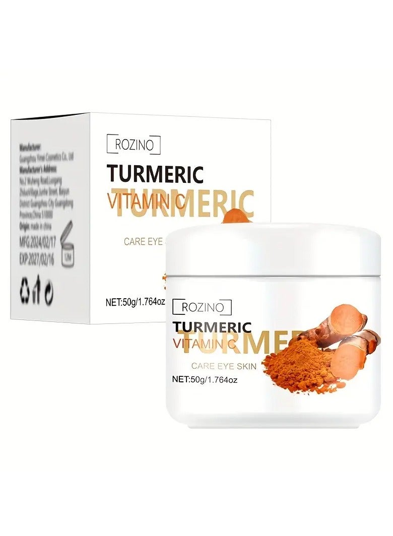50g ROZINO Turmeric Eye Nourisher, Moisturizing Eye Care, with Glycerin, Turmeric & Antioxidants, for All Skin Types, Hydrating Anti-Dryness Formula