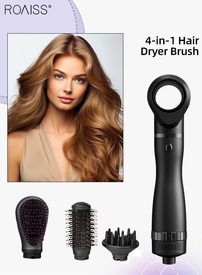 4-in-1 Multifunctional Hair Dryer Brush, 3 Levels of Hot and Cold Control, Multiple Noise Reduction Designs, High-power Negative Ion Hot Air Comb, Suitable for All Styles