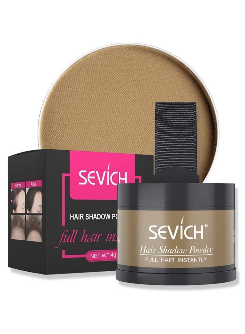 Instantly Hairline Shadow Hairline Powder Quick Cover Hair Root Concealer Eyebrows & Beard Line Hair Root Touch Up for Thinning Hairline Windproof & Sweatproof (Light Coffee)