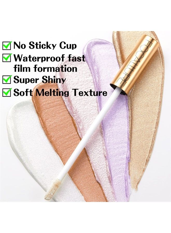 Metallic Chameleon Liquid Lipstick, Diamond Glitter Lip Gloss, Shimmery Finish, Intense Pigment, Long-Lasting, Nonstick Cup Lip Makeup for Costume, Cosplay, Rave Festival, 02 ZIRCON