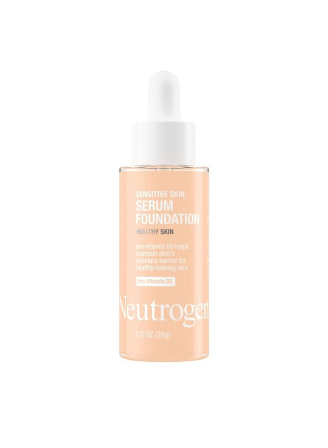 Healthy Skin Sensitive Skin Serum Foundation with Pro-Vitamin B5, Color Correcting & Pore Minimizing Liquid Foundation & Face Serum, Buildable Coverage, Light 02, 1 oz