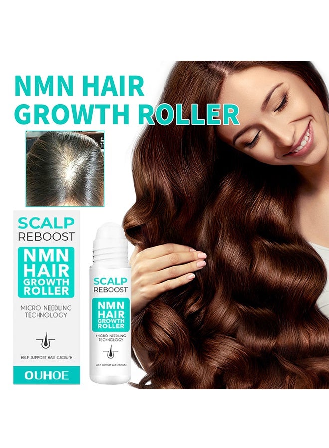 Nmn Hair Growth Roller,Thick Hair Roller Essence, Hair Root Thick Hairline Strengthening,Hair Care Firming,Hair Anti Fall Hair Essence 18ml