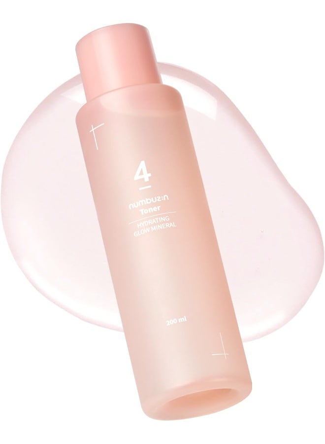 No.4 Toner | Hydrating Glow Mineral Toner, Thermal Water, Hyaluronic Acid, Hydration, Makeup Boosting, | 6.76 Fl.Oz