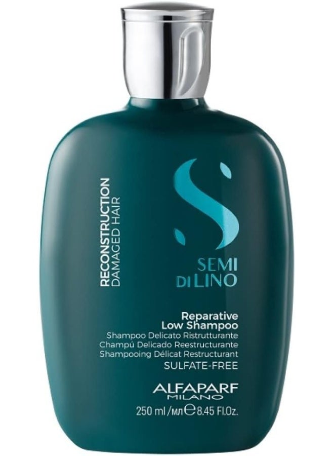 Semi Di Lino Reconstruction Reparative Low Shampoo 250ml | Sulfate-Free Shampoo for Damaged Hair, Strengthening, Gentle Cleansing And Protection from Breakage