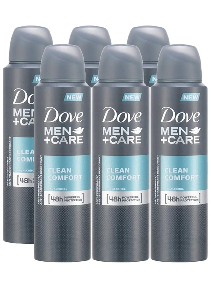 Men+Care Clean Comfort Aerosol Deodorant 150ml (Pack of 6)