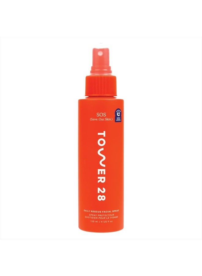 SOS Daily Rescue Facial Spray for Sensitive Skin, Hypochlorous Acid Spray Helps Reduce Redness and Breakouts, Full Size Toner for Face, 4 FL Oz