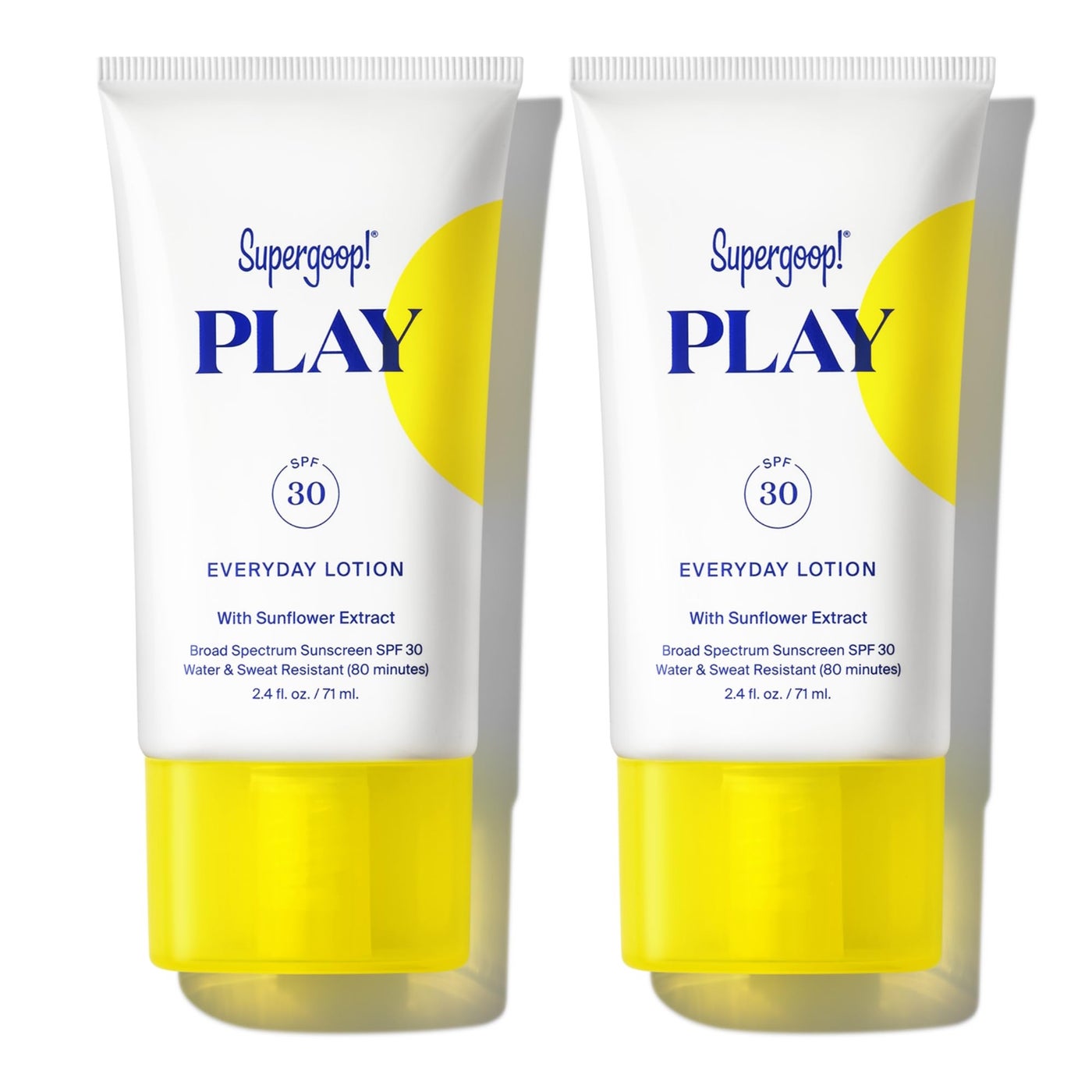 Supergoop! PLAY Everyday SPF 30 Lotion - 2.4 oz, Pack of 2 - Broad Spectrum Body & Face Sunscreen - Water & Sweat Resistant - Great for Active Days