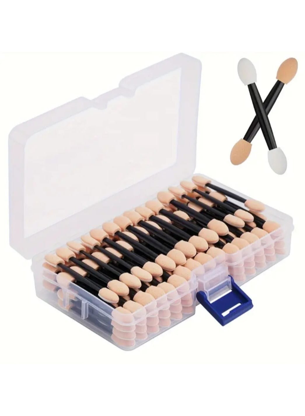40 Pcs Dual-Ended Eyeshadow Applicator, Disposable Eyeshadow Brush Set, Sponge Brushes, Eye makeup Brushes