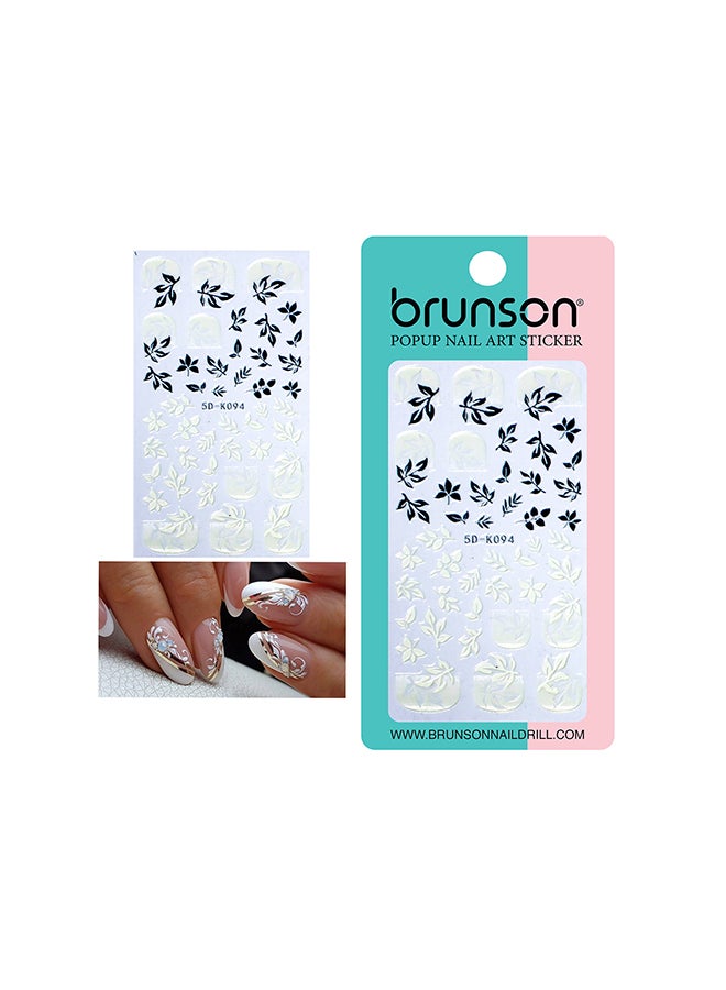 5D Flower Decals Exquisite Self Adhesive Nail Art Decoration Stickers 5D-k094