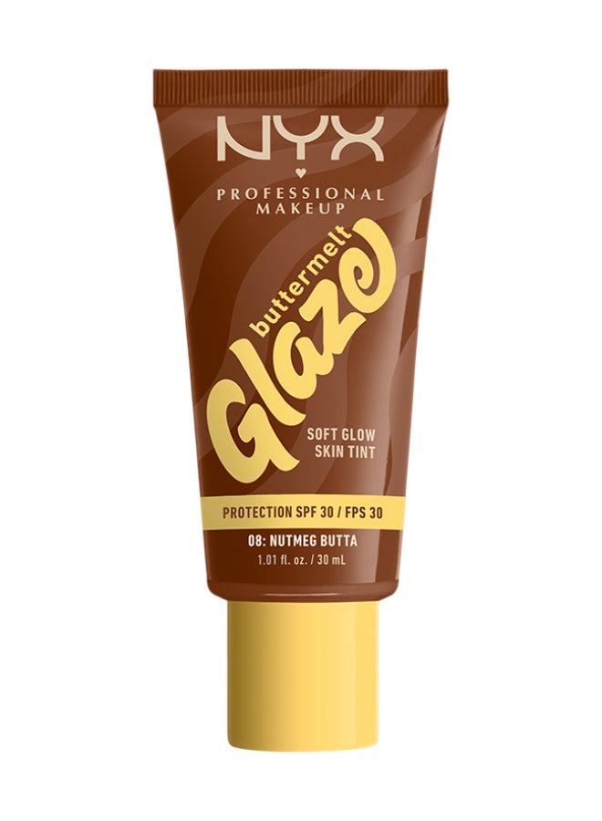 Buttermelt Glaze Soft Glow Skin Tint + SPF/FPS 30 Foundation 12h Wear Nutmeg Butta