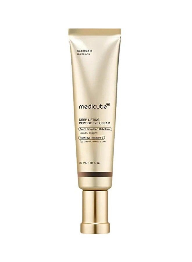 Deep Lifting Peptide Eye Cream (30ml) for Dark Circles & Puffiness, 20,000ppm Peptide Complex Anti Aging Eye Moisturizer for Fine Lines & Wrinkles, Hydrating Firming Cream for Dry Sensitive Skin, Dermatologist Tested