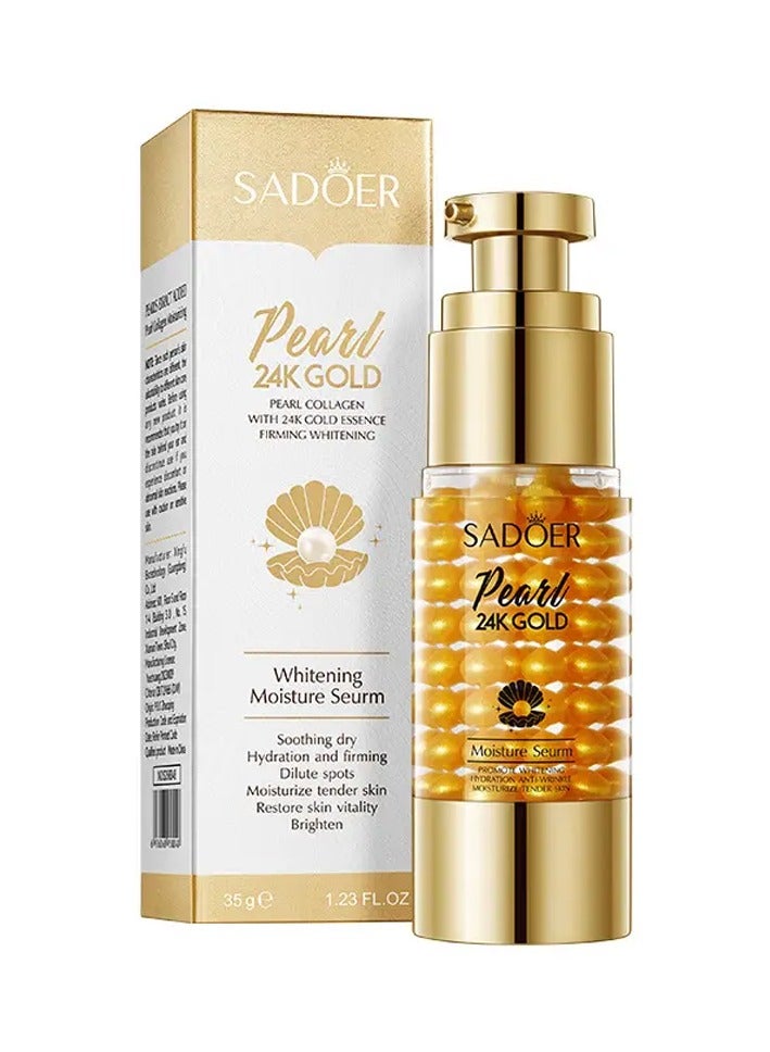 Whiten Skin, Remove Freckles, Moisturize and Replenish Water 24K Golden Pearl Collagen Essence