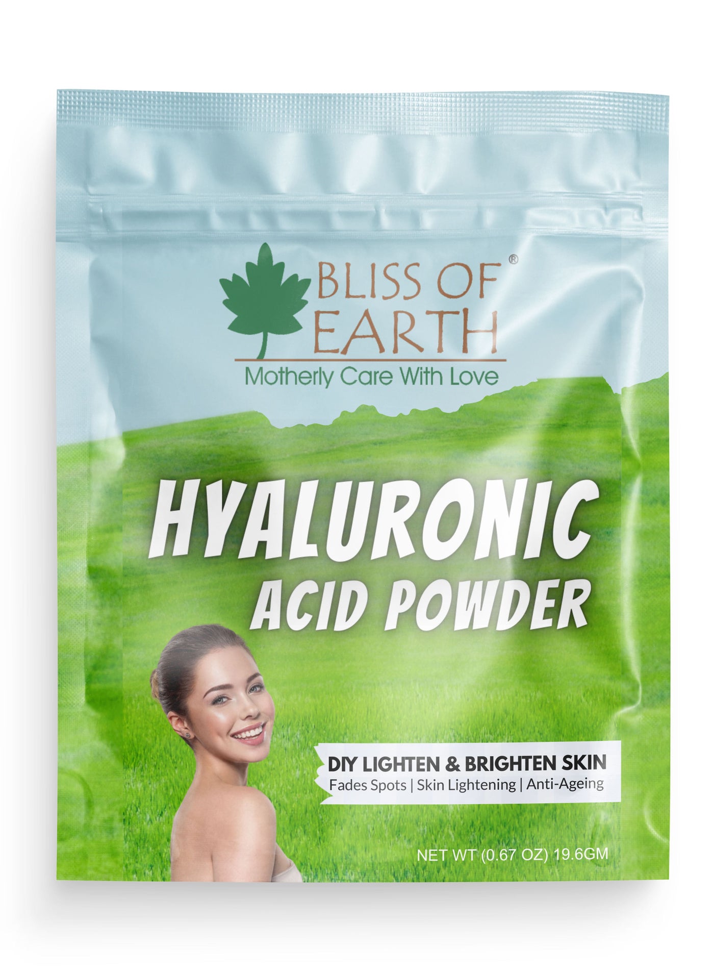 Bliss of Earth 0.67oz Hyaluronic Acid Powder Cosmetic Grade Best for Moisturizer, serum, Gel, Face Wash & DIY Product 19.6gm