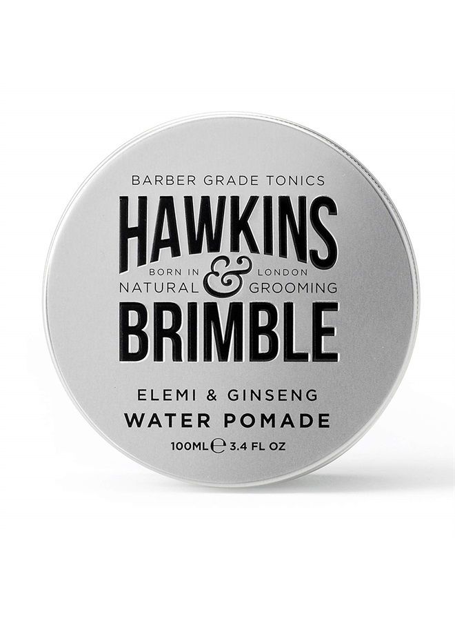 Mens Water Pomade 100ml/3.4 fl oz - H2O Based Hair Styling/Grooming | High Shine Firm Hold Allows for Restyling, Washes Out