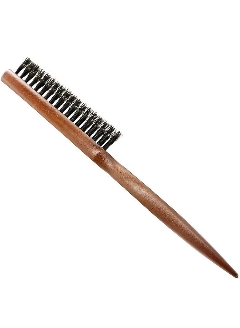 Anti-Static Wooden Teasing Brush for Professional Salon Hair Styling