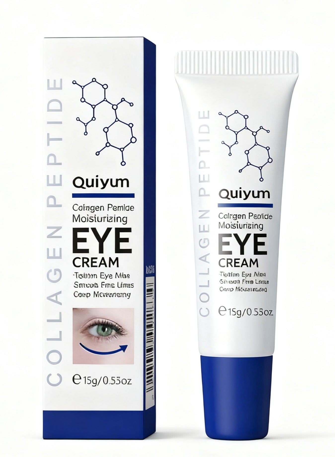 Collagen Peptide Moisturizing Eye Cream 15g - Reduces Dark Circles, Diminishes Fine Lines, Hydrates & Firms Eye Area