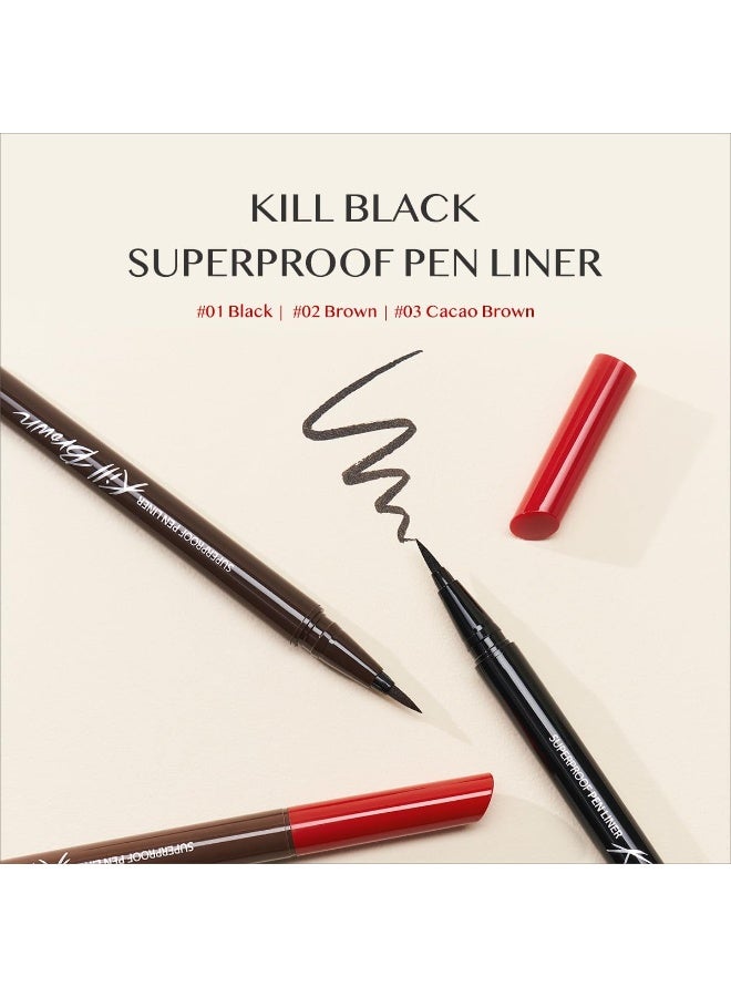CLIO Superproof Pen Liquid Eye Liner, Precision Tip, Long Lasting, Smudge-Resistant, High-Intensity Color (001 BLACK (NEW))
