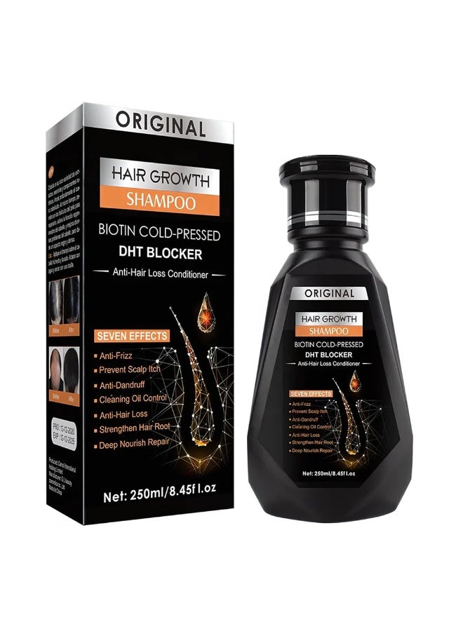 Original Biotin DHT Blocker Hair Growth Shampoo for Thinning and Damaged Hair, Complete Scalp Nourishing Formula with Anti Dandruff, Anti Frizz, Oil Control, Root Repair, and Hair Fall Prevention