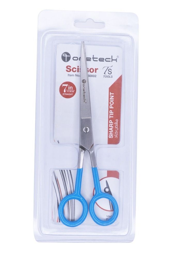 Hair Scissor W/ Blue Grip 7 Inches