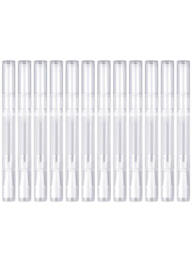 12 Pack 3 Ml Transparent Twist Pens Empty Nail Oil Pen Brush, Cuticle Oil Pen Cosmetic Lip Gloss Container Applicators